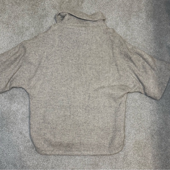 J. Crew Taupe Herringbone Cowl Neck Sweater - Picture 5 of 7